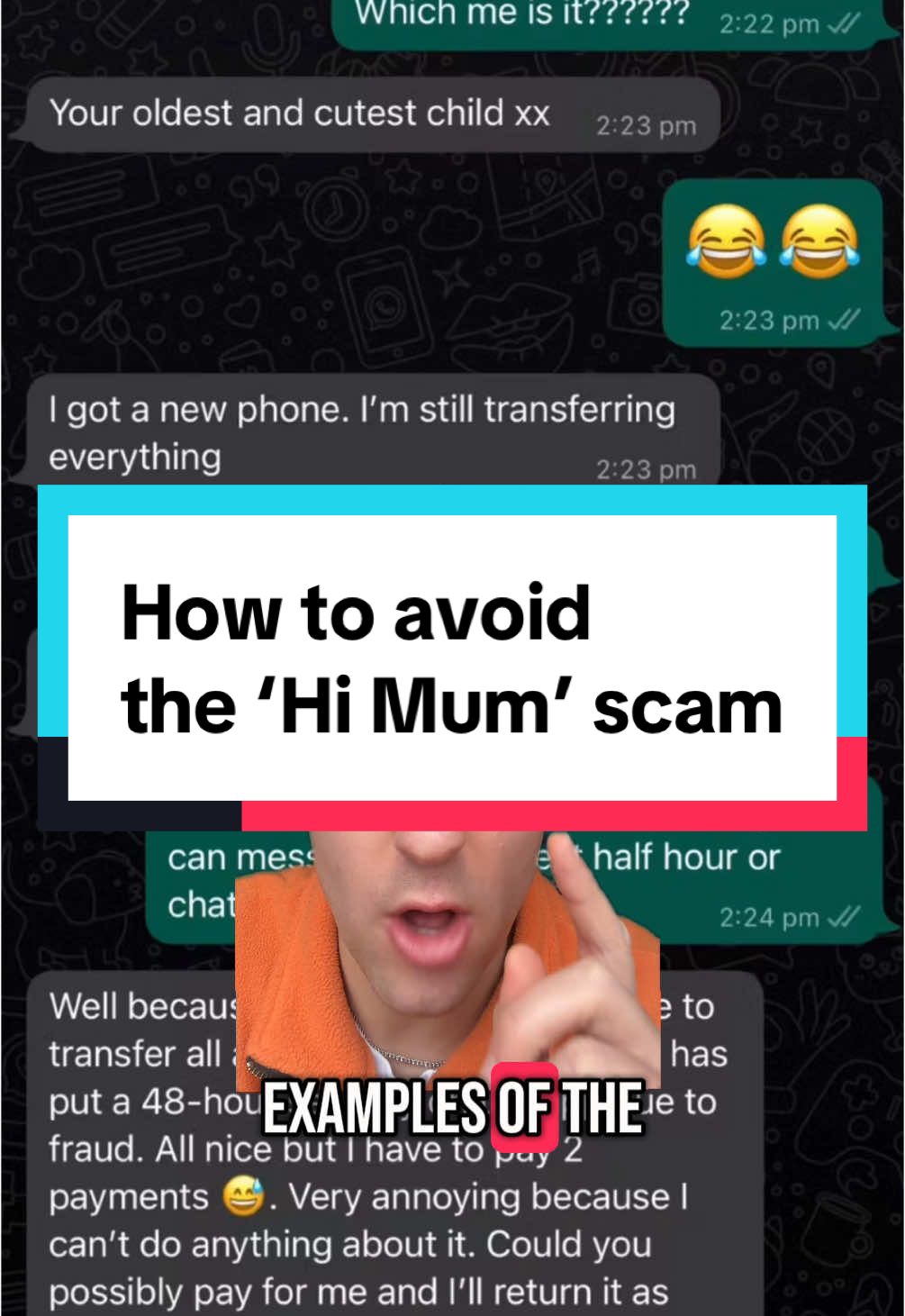 send this to your parents to make them aware, sometimes the older generation aren’t as savvy at spotting these kind of scams! #himum #text 