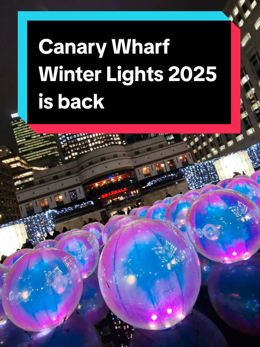 FREE to see, Canary Wharf Winter Lights 2025 just opened today. There are many light installations and immersive art displays throughout Canary Wharf. It's FREE to see and there are toilets throughout. Canary Wharf is home to the UK's largest free to visit outdoor public art collection. Pick up a map to make navigation easy! #canarywharfwinterlights2025 #canarywharfwinterlights #winterlights2025 #winterlights #canarywharf 