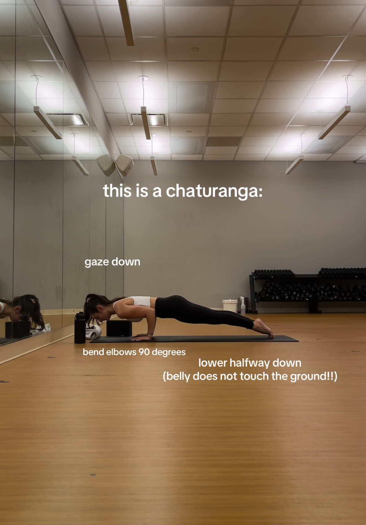 everyone loves a chaturanga demo #fyp #chaturanga #yogatok #yogagirl #poweryoga #vinyasa #corepower #yogateacher 