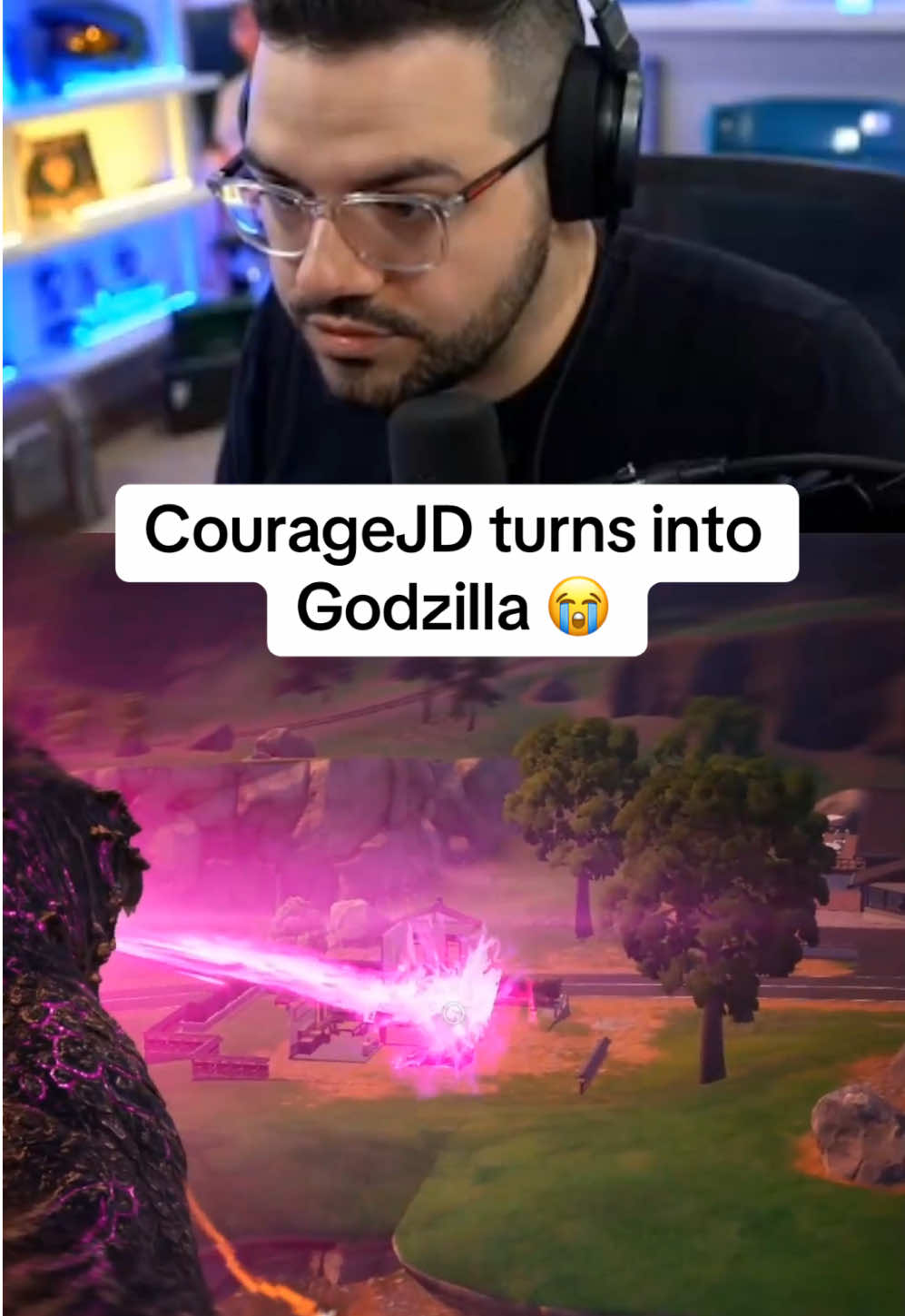 CourageJD turns into Godzilla 😭 #viral #fortnite #fortniteclips #fortnitememes #fortnitefunny #fortniteog #ogfortnite #fortnitestreamer #fortniteseason5 #nostalgia #og #season6 #fyp #foryou #foryoupage #ogfortnite #couragejd #nickeh30 