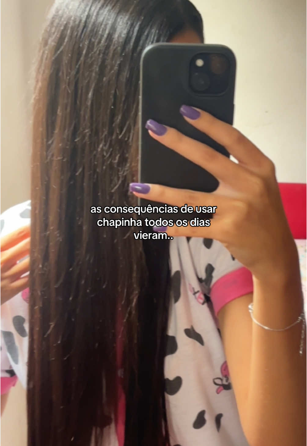 Mds não to bem #chapinha #cabelo #cabeloquebrado #dor 