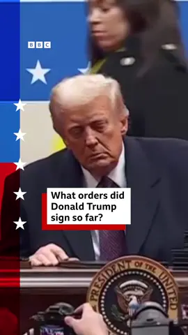 Donald Trump used his first day in office to sign off on executive orders - legally binding written orders issued from a president to the federal government - covering a range of issues from immigration, climate and pardons. #DonaldTrump #Inauguration #WhiteHouse #US #USNews #USPolitics #ExecutiveOrders #BBCNews