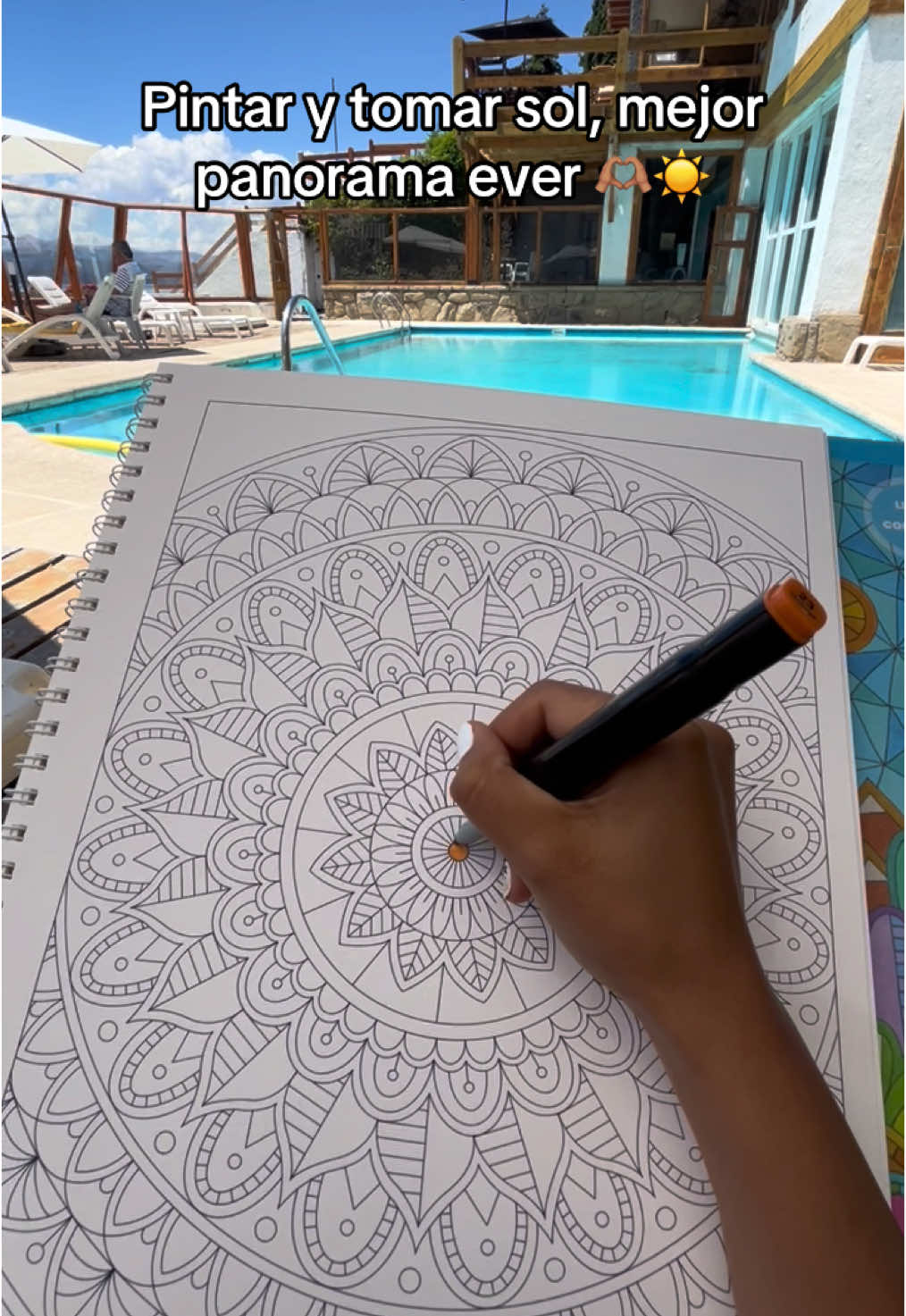 Pintar y tomar sol, mejor panorama ever!!! 🥰🫶🏽☀️ #libroparacolorear #coloringbook #coloring #colorear #pintar #mandala #terapia #verano 