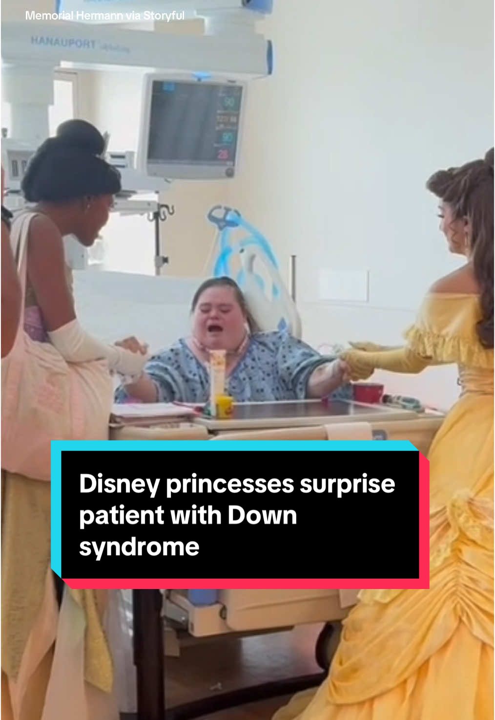 38-year-old patient Marlyn Limon, who has #Downsyndrome, absolutely loves Disney Princesses. So when two came to visit her, she was blown away. Marlyn had been drawing princesses as she recovered from a respiratory-related condition and she gifted her drawings to her nurses at Memorial Hermann Medical Center in #texas . One ICU nurse came up with the idea to brighten her day with real-life #belle from #beautyandthebeast and #tiana.