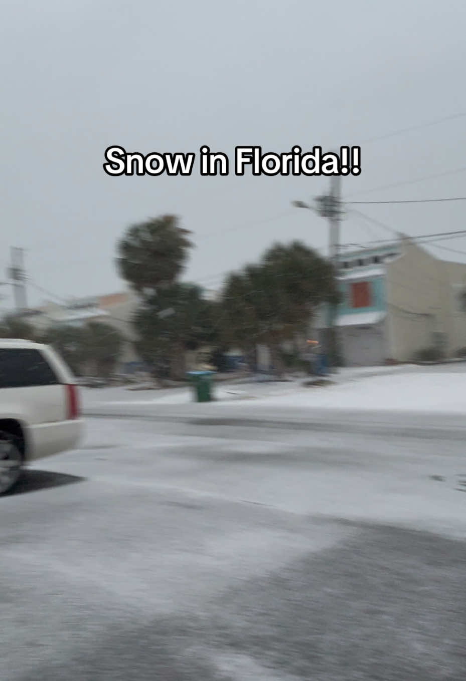 Snowing and sleeting in Panama City Beach Florida!!  #snow #snowday #snowinflorida 