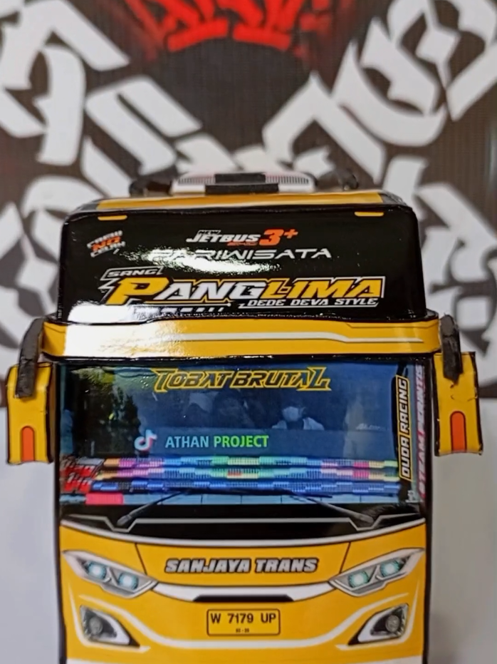 Miniatur Bus Panglima JB3 SANJAYA Trans #panglimasanjayatrans #busmania #buslovers #athanproject #miniaturbus  #CapCut 