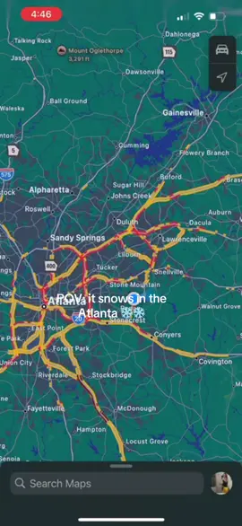 Snowlanta pt 2 #snow #snowinthesouth #snowlanta #traffic #fypシ #explore #viral #maps 