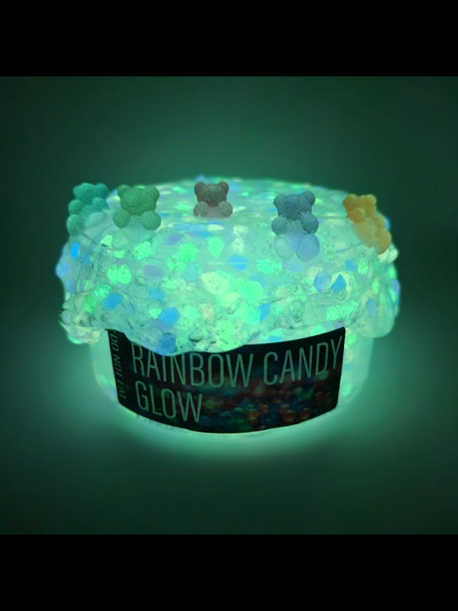 We restocked Rainbow Candy Glow! This one is our best seller and goes fast! Get it today before it'a gone again! #slime #slimes #slimestore #rainbow #candy #glow #glowinthedark #glowing #poppymello #slimevideo #slimevideos #bestslime #fyp #foryoupage 