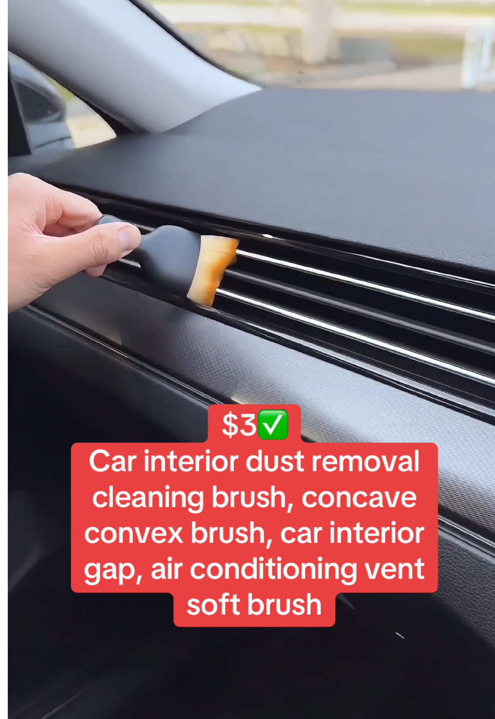 $3✅ Car interior dust removal cleaning brush, concave convex brush, car interior gap, air conditioning vent soft brush