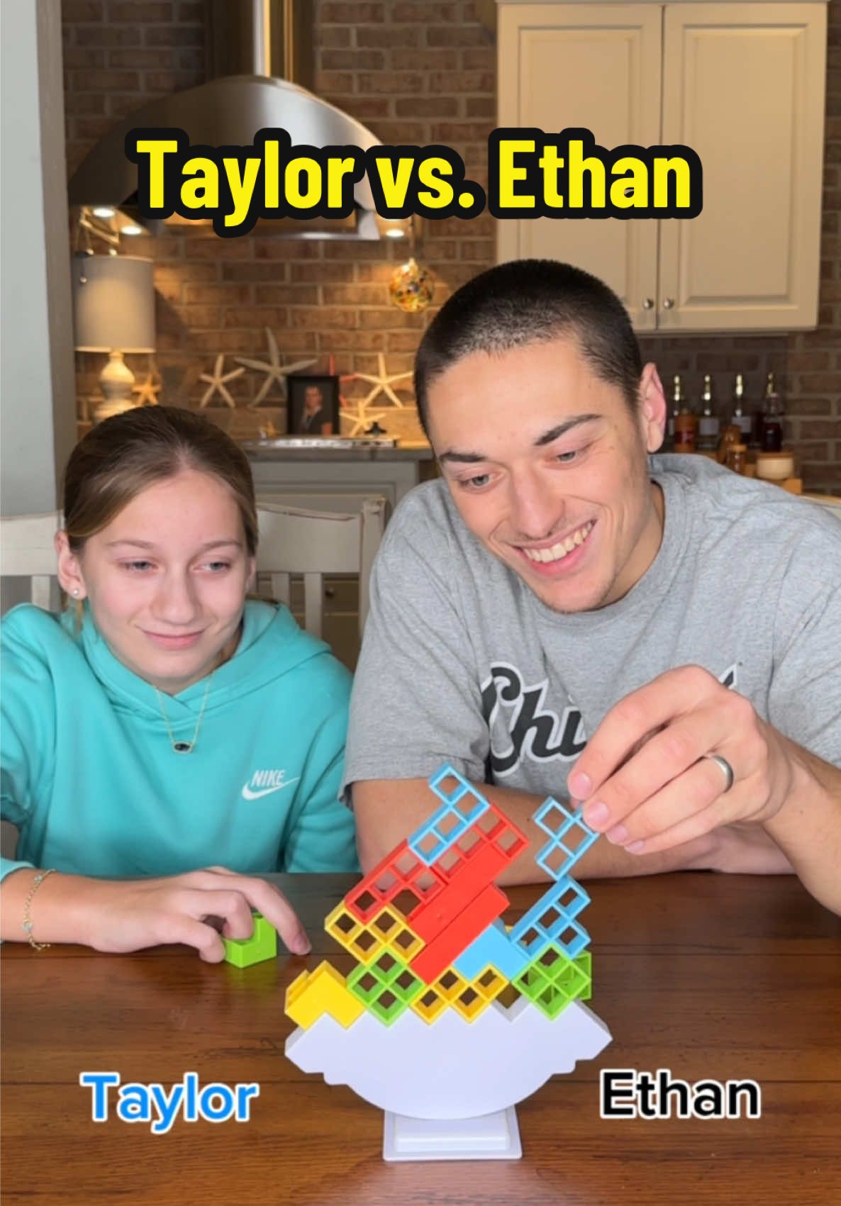 Who has the patience and skill to win this game? #familygamenight #FamilyFun #fungame #balancegame 