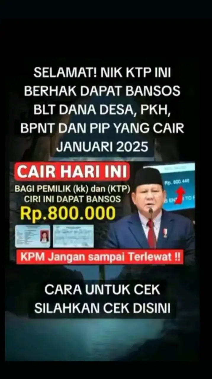 SELAMAT NIK KTP INI BERHAK DAPAT BANSOS BLT DANA DESA,PKH,BPNT DAN PIP YANG CAIR JANUARI 2025! #bansos2025 #bansoscair #blt #pkhhariini #bansospkh #bpnt #bpntcairhariini #danadesa #pip #bantuanpemerintah #bantuansosial #fypage #fypシ 