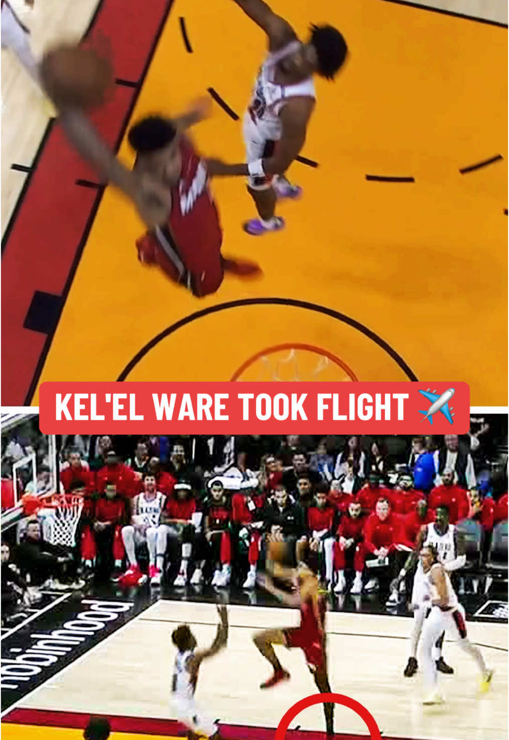 Look at where Kel'el Ware took off from 😳 #NBA #basketball #Heat #Miami #sports 