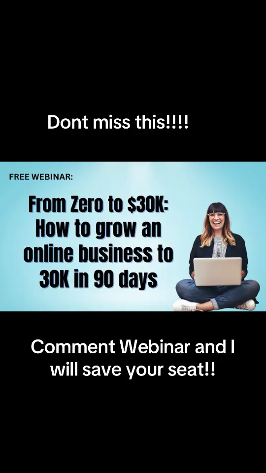 In this webinar, you will learn what it takes to earn 30 K and 90 days…… start implementing right away. I am here to help you. Comment WEBINAR and I will get you the invite. #genx #genxtiktokers #over40club #passiveincome #digitalmarketing #onlinebusiness 