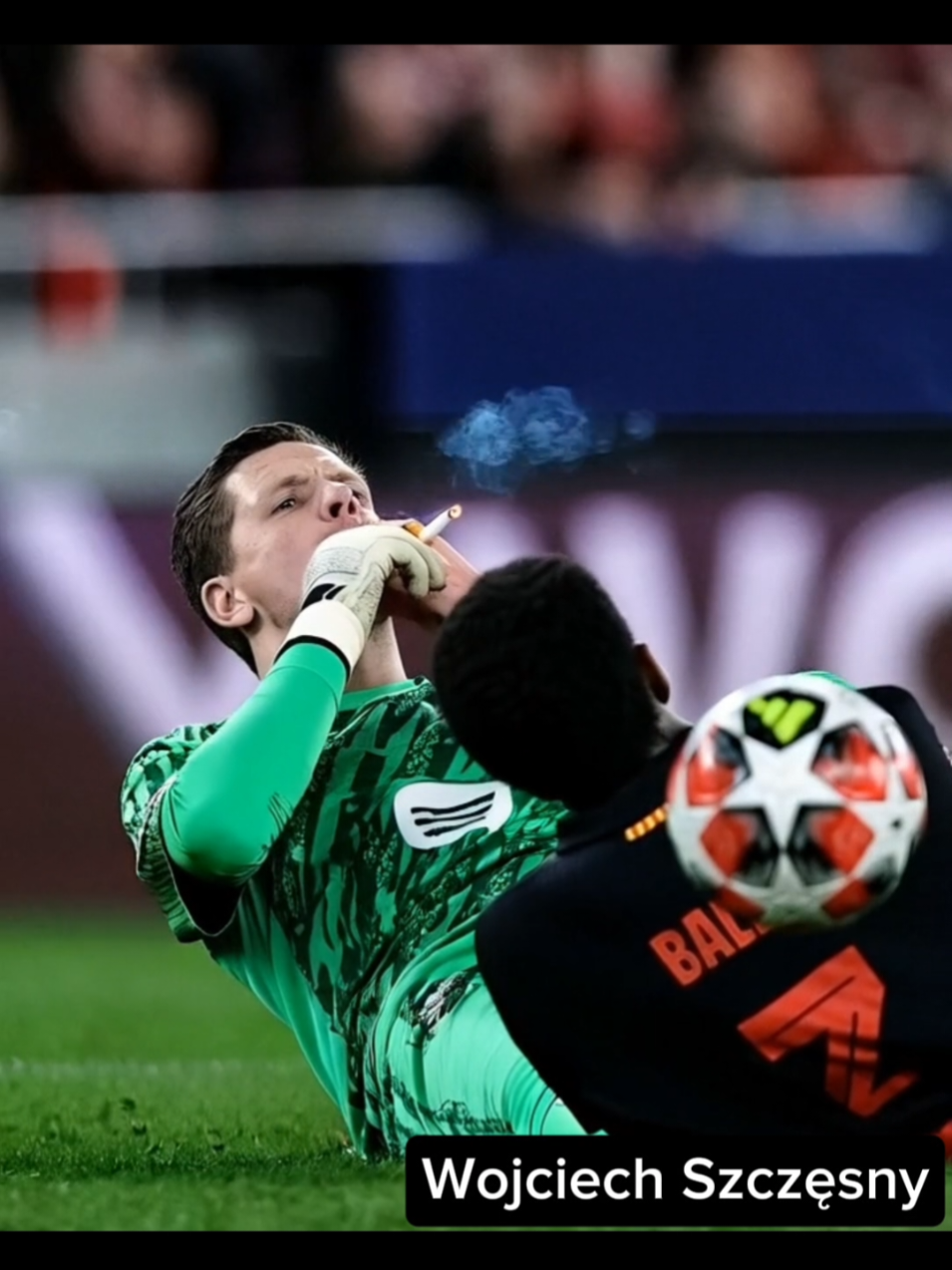 goalkeeper Wojciech Szczęsny throughout the match🤡💀🥶 #szczęsny #championsleague #barcelona #benfica #ai