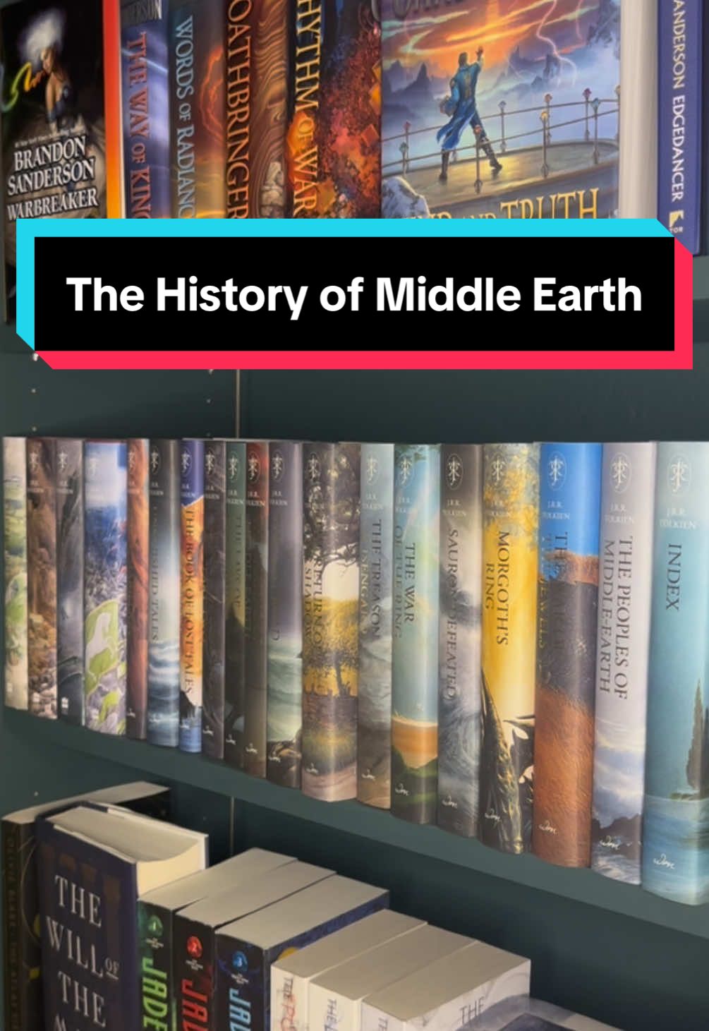 Added to my bookshelf today! #lotr #limitededition #BookTok #book #books #bookish #library #homelibrary #jrrtolkien #brandonsanderson #lordoftherings #boxset #thehistoryofmiddleearth #barnesandnoble #boxset #jadewar #thewayofkings #thewillofthemany #stormlightarchive #thepoppywar 