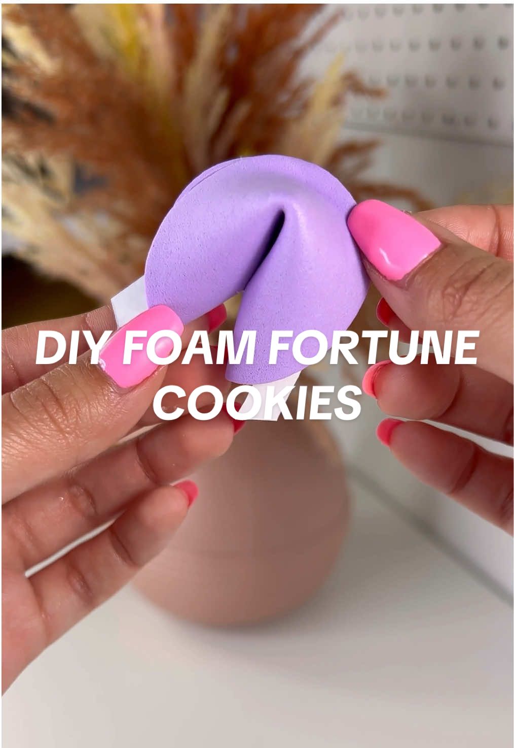 Easy DIY craft foam fortune cookies 💗 #diyvalentine #valetinesday #craft #dollartree #dollartreediy #DIY #crafttok 