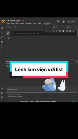 Tin học - Python lớp 10 - Một số lệnh làm việc với danh sách: append(x), insert(k,x), remove(x), clear() #trietcs #2k9 #lop10 #thpt #tinhoc