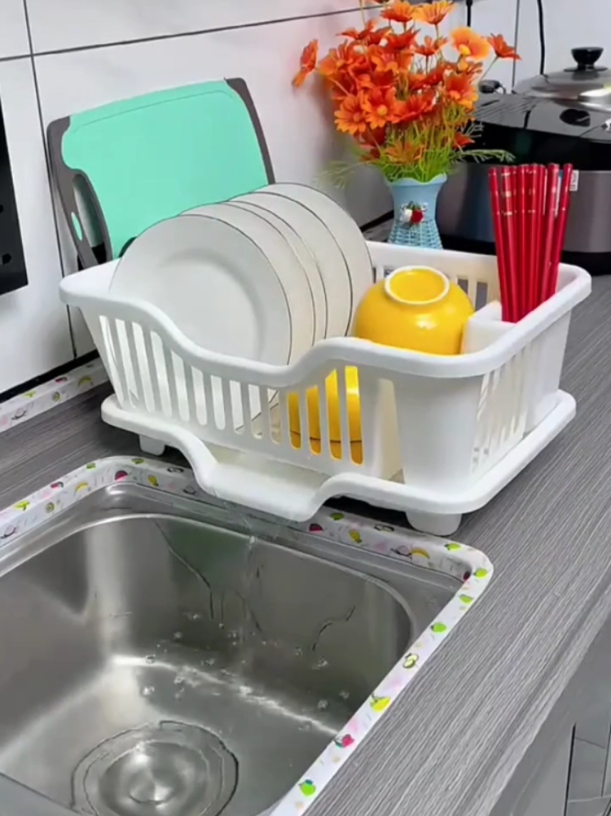 Kitchen Plastic Drainer Holder for Drying Dish Bowl Plate Utensils Rack Sink Organizer Storage