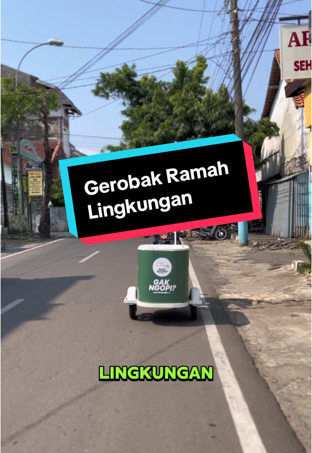 Nihh gerobak ramah lingkungan banget #gerobakkopi #gerobakkeliling #gerobakwaralaba #custombooth #customgerobak #pabrikboothkontainer #idejualan 