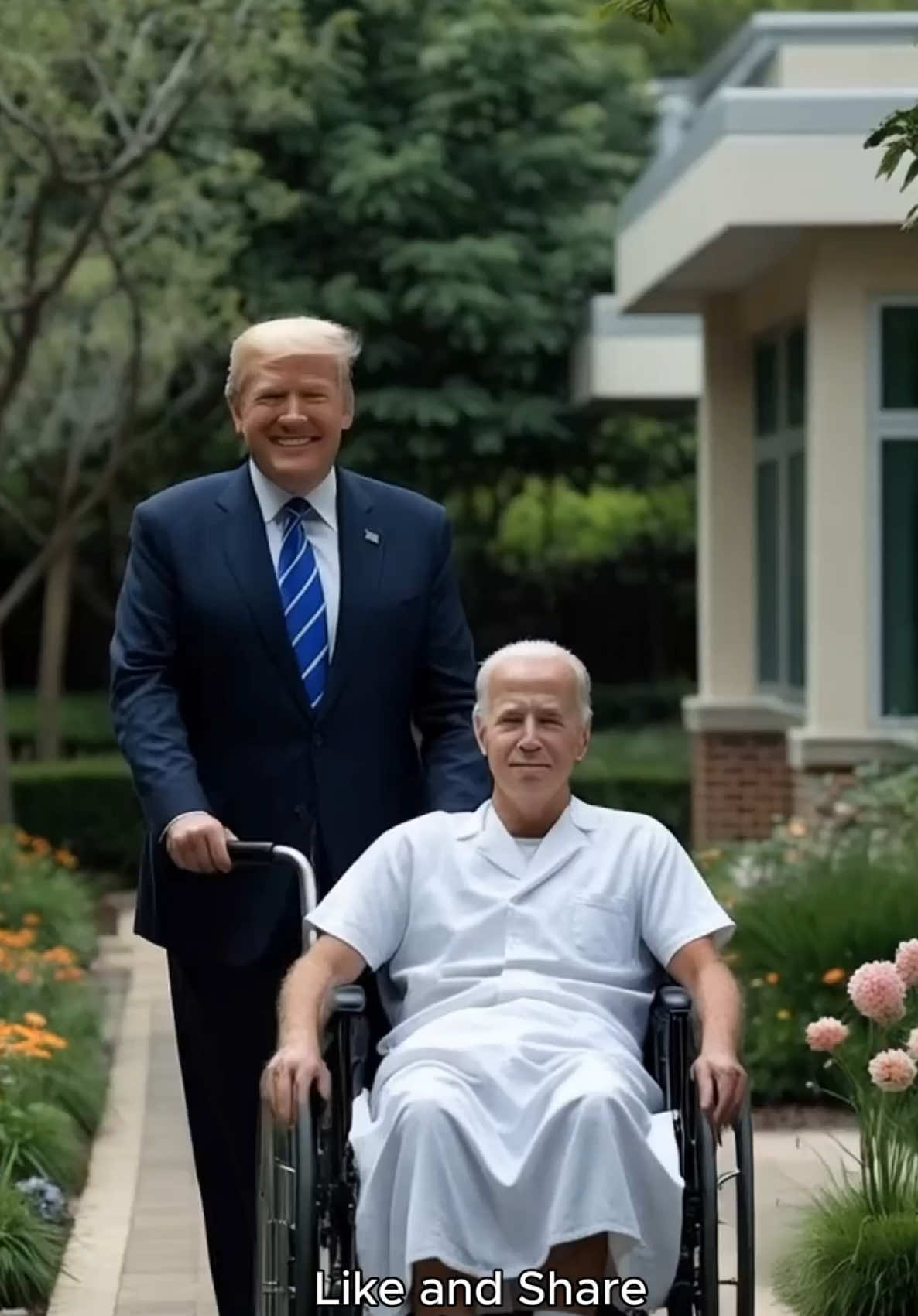 🇺🇸🔥 Unexpected reunion! President Donald Trump visits Joe Biden in the hospital after inauguration speech and rolls him out in style. 😂🦽 Who knew politics could be this entertaining? 🤝💼 #TrumpAndBiden #UnexpectedMoments #ViralVideo #PoliticalHumor #MustWatch #Hilarious #TrendingNow #ComedyGold #Squidgame #DonaldTrump