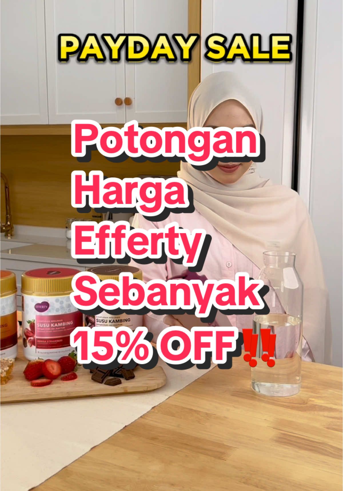 Jangan lupa dapatkan potongan harga sehingga 15% off sempena PAYDAY SALE‼️ Boleh dapatkan di bag kuning sekarang! #Efferty #SusuEfferty 