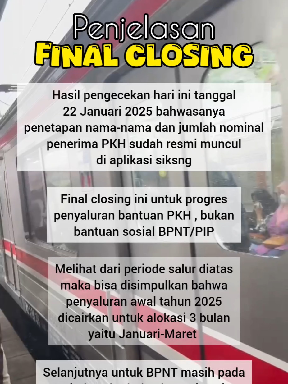 PenjelasanFinal Closing PKH Januari 2025 #infopkhhariini #bpntcair #basosawaltahun #pipcair #bansoscair #subsidilistrik #programbansos2025 