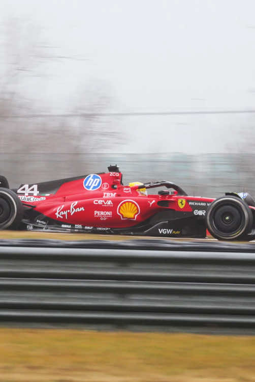 Stepping into a new era 👊 Lewis Hamilton takes his first lap in a Ferrari! #FerrariTikTok #LewisHamilton #F1TikTok 