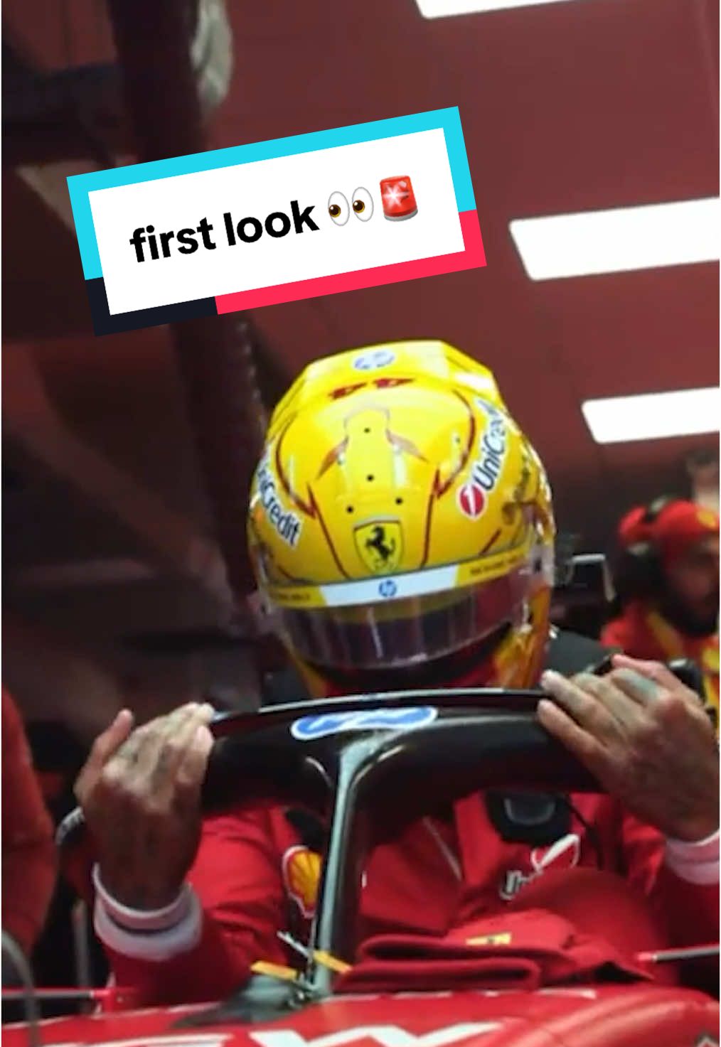 rollin out of the garage for the first time as a ferrari driver like 🔥 #f1 #formula1 #lewishamilton #ferrari #maranello #sports @ferrari 