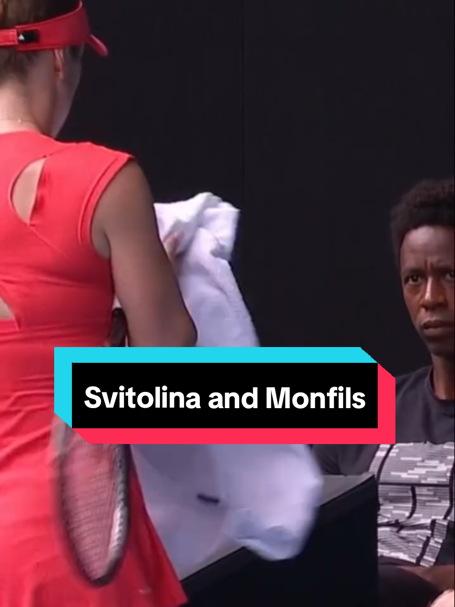 we love a supportive partner 🫶 #AusOpen #Svitolina #Monfils 