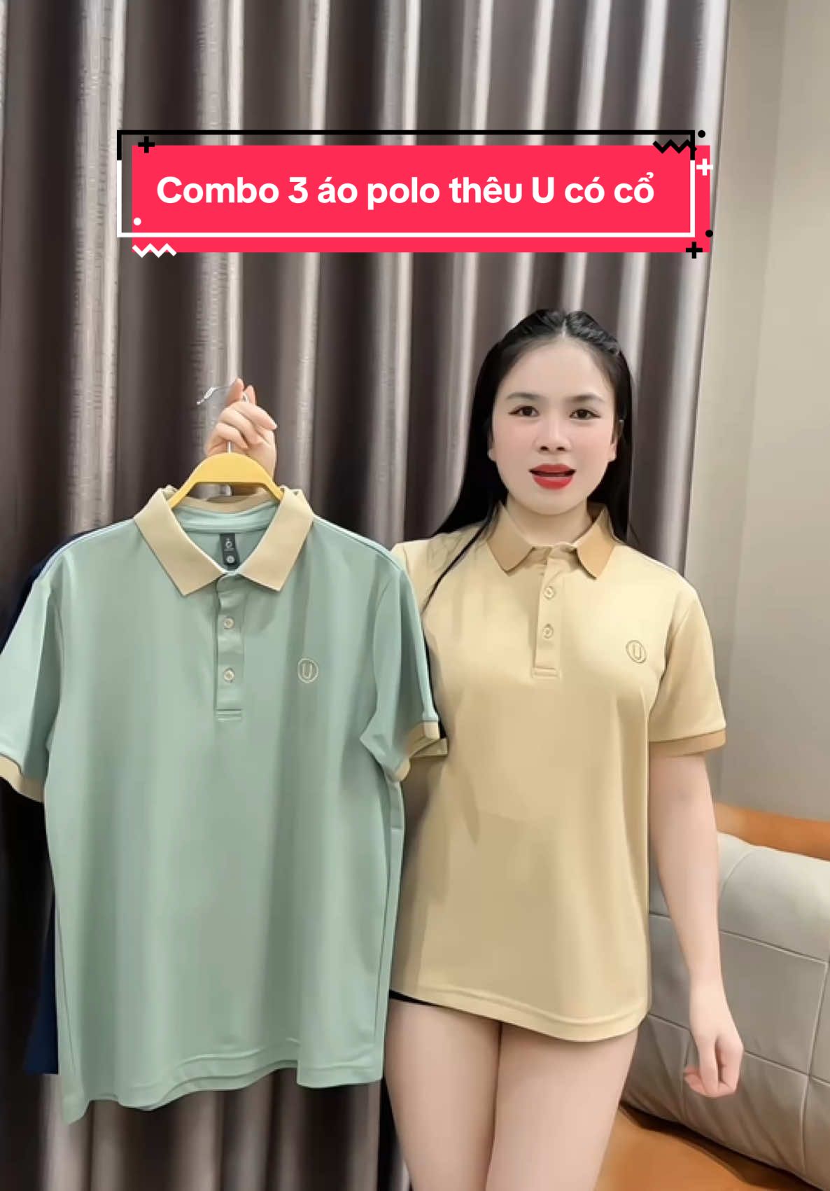 Combo 3 áo polo thêu U có cổ