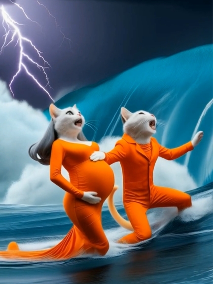 pregnant mother cat and Father cat fought bravely for their kitten:Titanic adventure of Mother cat and Father cat #unfreezemyaccount #catlover #mamacat #aicats #grow 