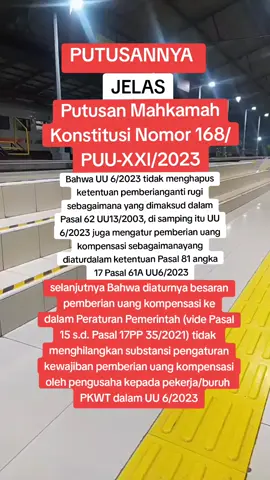 Just Informasi Putusan Mahkamah Konstitusi Nomor 168/PUU-XXI/2023. Semoga menjadi tambahan ilmu yang bermanfaat buat teman