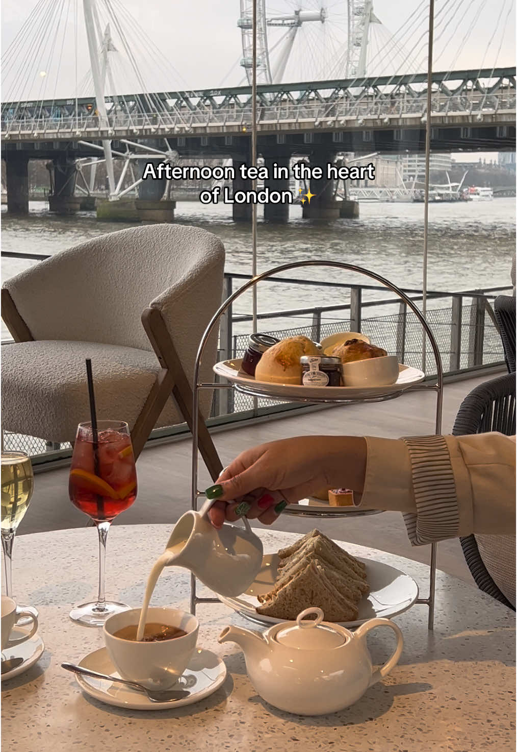 🍰 Have you tried our Afternoon Tea yet? Think freshly baked scones, dainty sandwiches, sweet treats, and your pick of champagne or a gin cocktail—all with lovely views of the Thames. ✨ Use code ATCL30 for 30% off and make your next afternoon extra special! Book via link in bio 🫶 #explorelondon #afternoontea #afternoontealondon #afternoonteatime #londonlife #londonfoodies #whatsonlondon #visitlondon #londonhiddengems 