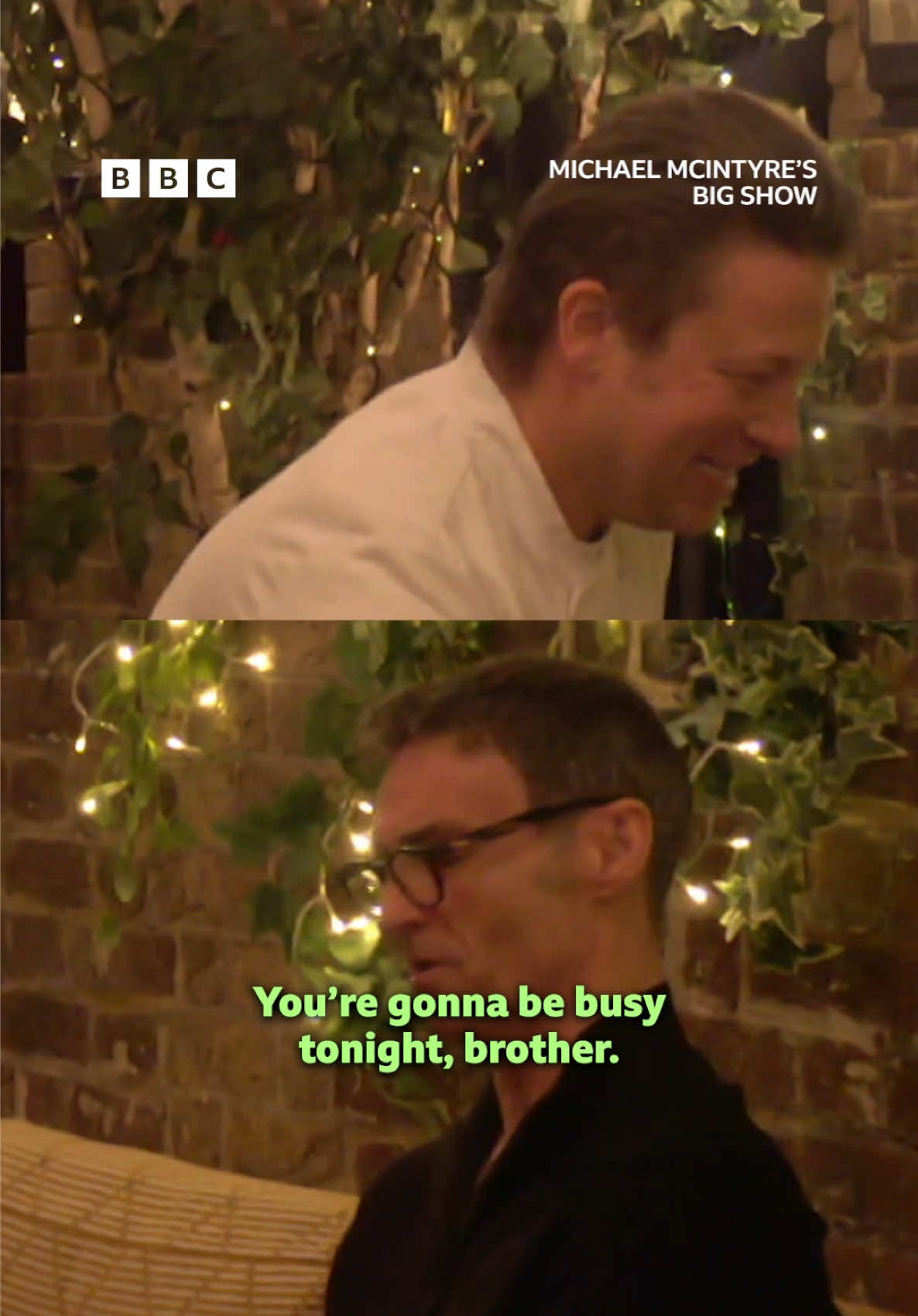 Marti’s facial expressions are too funny 🤣 #JamieOliver #MartiPellow  Big laughs, big stars, and big surprises. Michael’s up to mischief with a host of celeb guests, whether they’re willing or not! #MichaelMcIntyresBigShow #MichaelMcIntyre