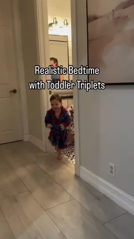 Just another night when you have toddler triplets.😅 Kevin was off shift tonight and when he is home, bedtime with the triplets isn't as crazy. When it's the two of us at home, our night routine usually consists of Dad cooking dinner and kitchen clean up while Mom takes care of getting the triplets ready for bed (baths, pajamas, brushing teeth), then it's all fun and play before 