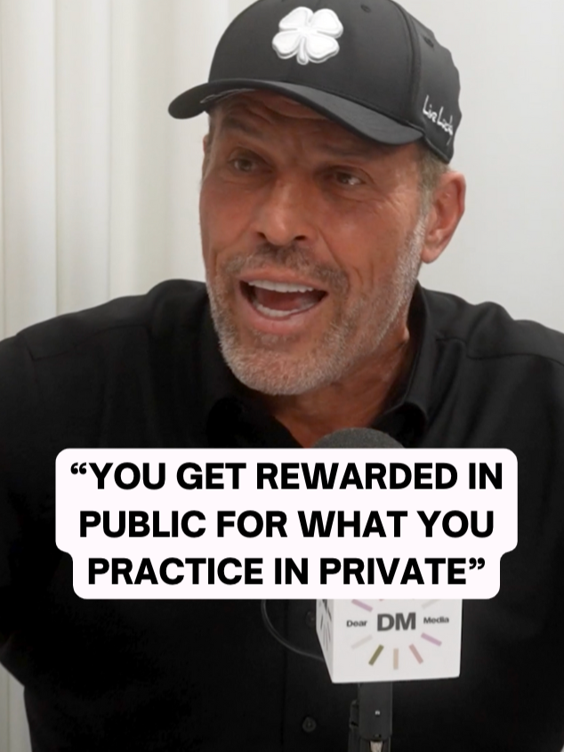 You get rewarded in public for what you practice in private !!! AMEN to this - agreed?? 😮‍💨 #tonyrobbins #futureself #selfhelp #perfection #motivation #motivationalvideo
