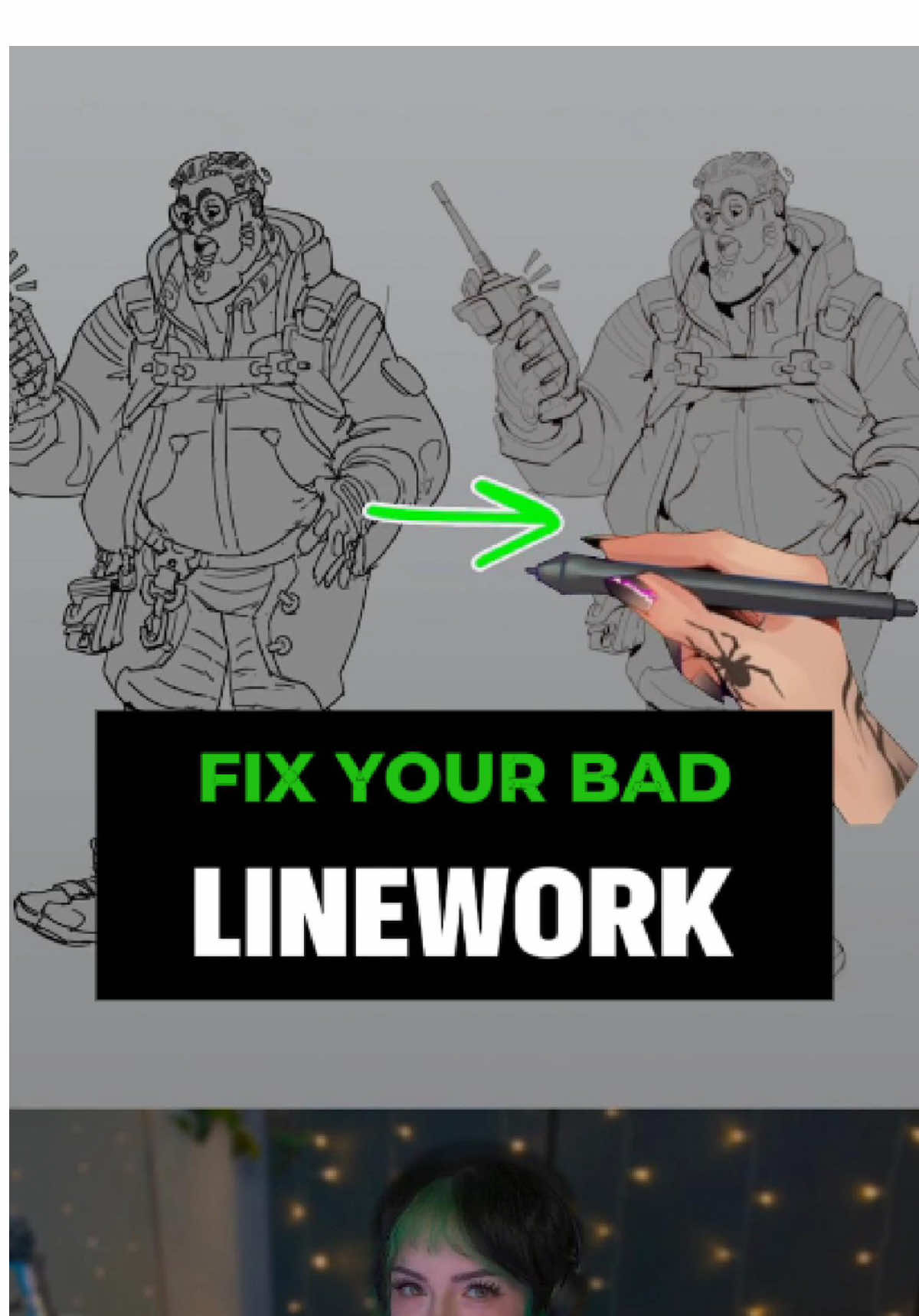 FIX YOUR BAD LINEWORK 💀 #artistsoftiktok #arttok #arttutorial #linework #lineart 
