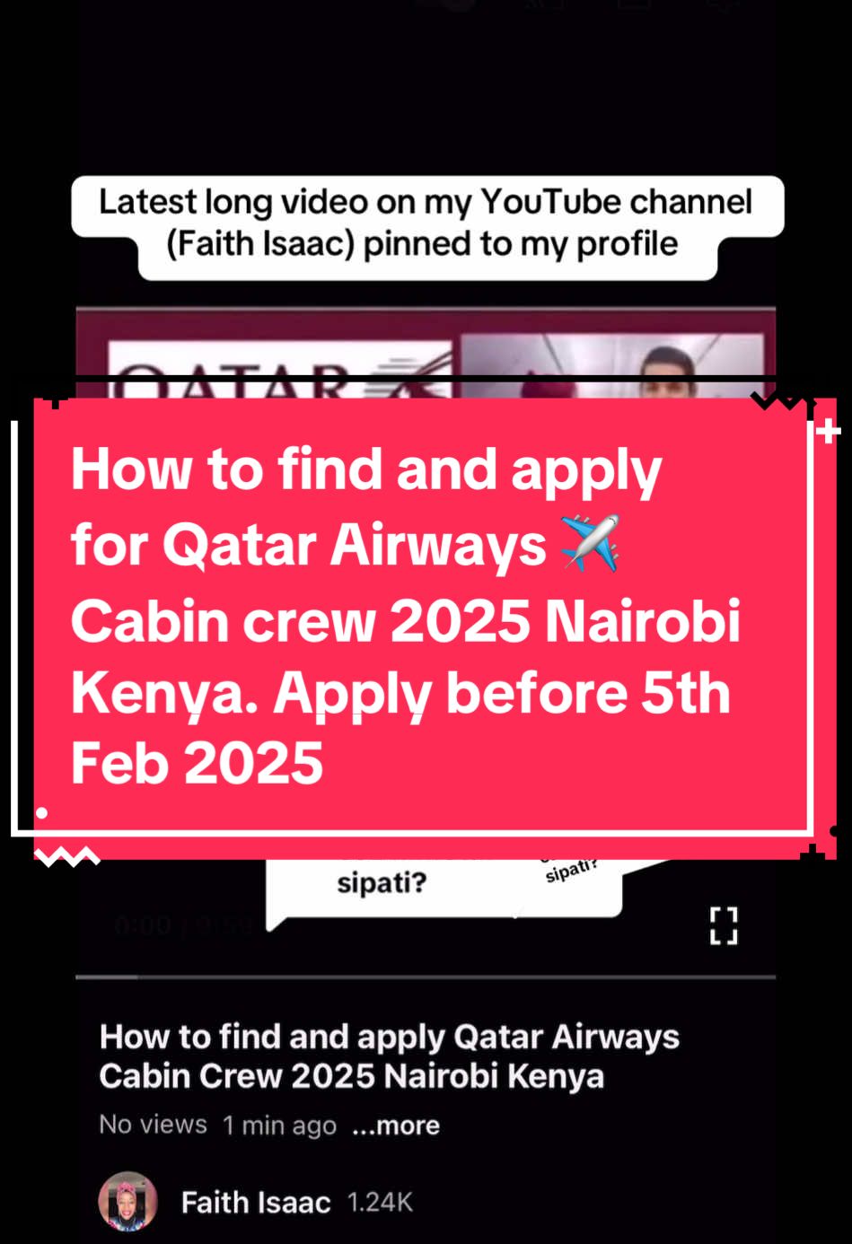 Replying to @@SalieNyarAgoro1 How to find and apply for Qatar Airways ✈️ Cabin crew 2025 Nairobi Kenya. Apply before 5th Feb 2025 #cabincrewrecruitmentkenya✈️ #qatarairwaysrecruitment #cabincrewrecruitment #qatarairwayscabincrew #