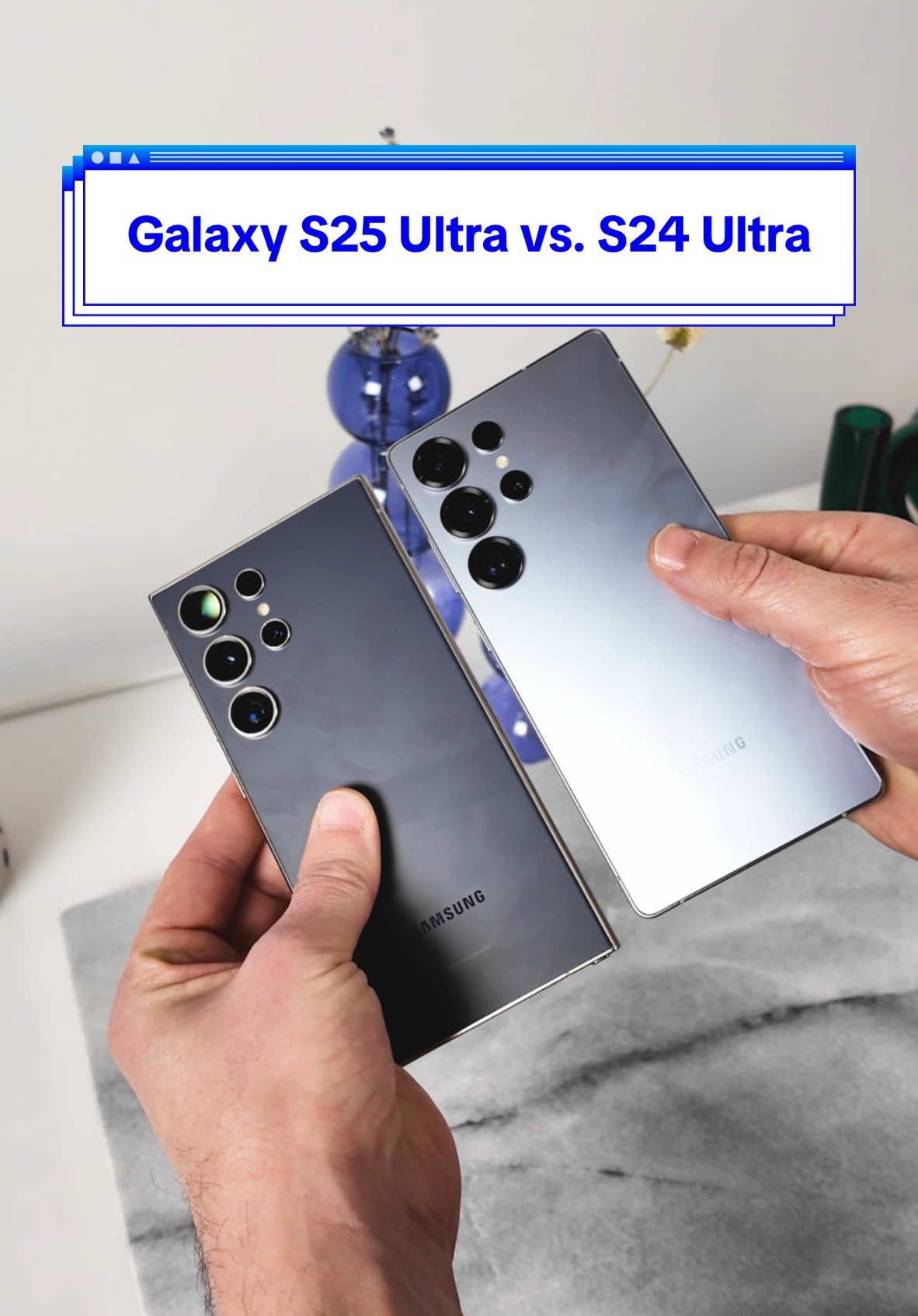 Galaxy S25 Ultra vs. S24 Ultra design differences side-by-side. The S25 Ultra display is 6.9 inches vs. 6.8 inches on S24 Ultra, but are the smaller bezels actually all that noticeable 👀 #galaxys25ultra #s25ultravss24ultra #samsunggalaxys25ultra #s25ultra #galaxys25 #androidphone #comparsion #sidebyside #samsungphone #flagshipphone #galaxyunpacked #technews #technews #tomsguide 