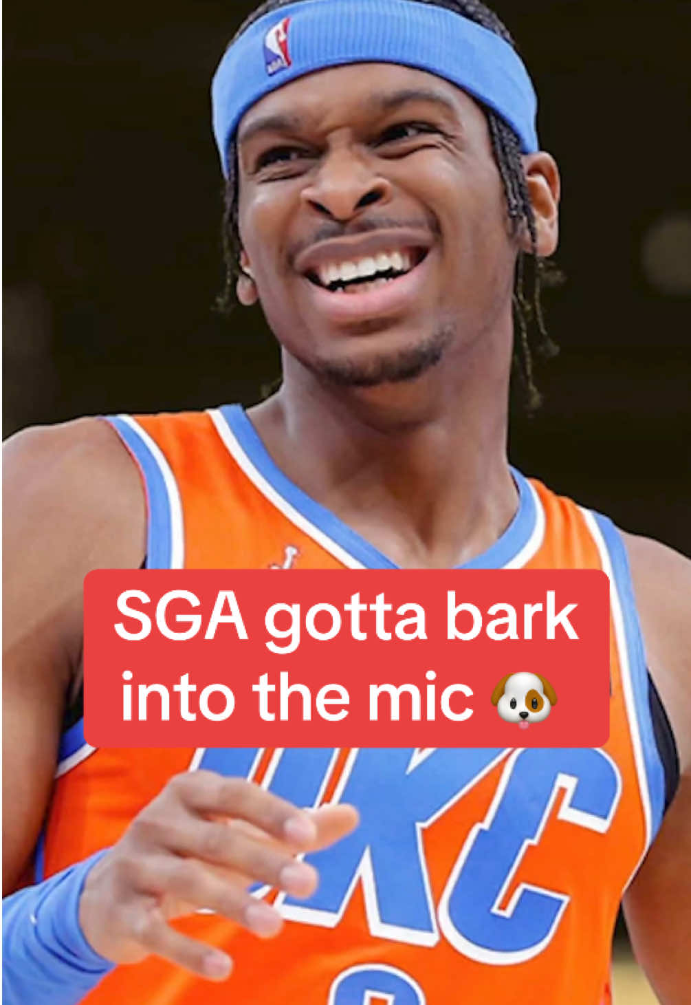 SGA gotta bark like a good boy😎 Predict the NBA for free & unlock rewards on Stadium Live📲 #NBA #basketball #shai #shaigilgeousalexander #okcthunder #oklahomacitythunder #hoops #sports 