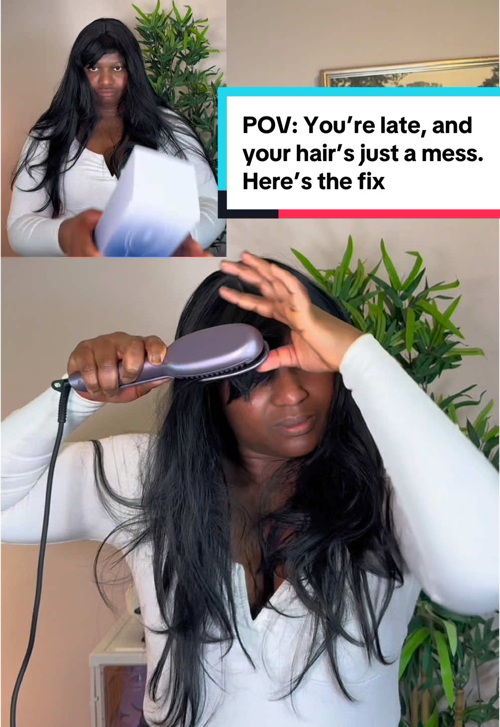 Straightening my hair used to take forever - detangling, sectioning, and trying to keep the strands in place. . Then I found this 2-in-1 straightener and comb with clip, and it’s been a game changer for my routine. . Say goodbye to multiple hair tools. This maybe the only tool you need to detangle and strengthen your hair  #hairstraightener #hairstraightening #hairtok #hairstyle #tiktokmademebuyit #frizzfree #hairhack 