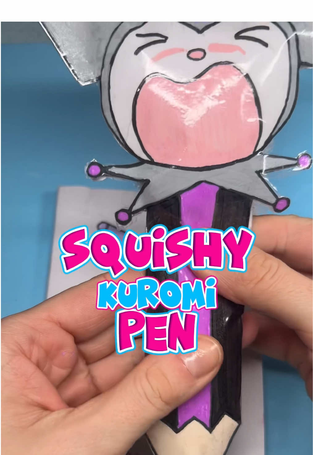 DIY Kuromi Squishy Pen #kuromi #papersquishy #squisy 