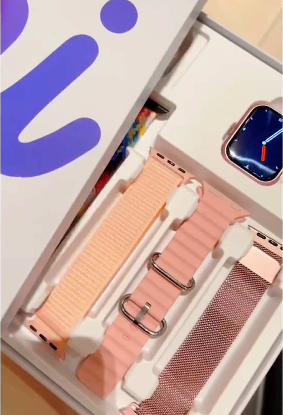 SmartWatch Hw2 Mini Rose 💞🤌🏻 Kit com 7 pulseiras linda e com Chat GPT integrado e NFC 🔥 #smart #smartwatch #hw2 