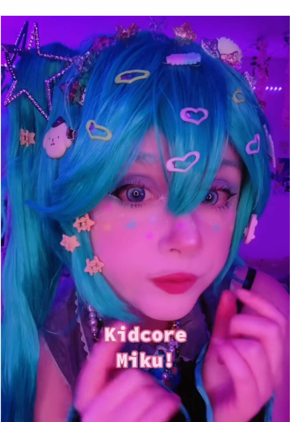 Bringing her back 🌈🍭🩵#onthisday #miku #cosplay #hatsunemiku #mikucosplay #fortnite #vocaloid #kidcore #weirdcore 