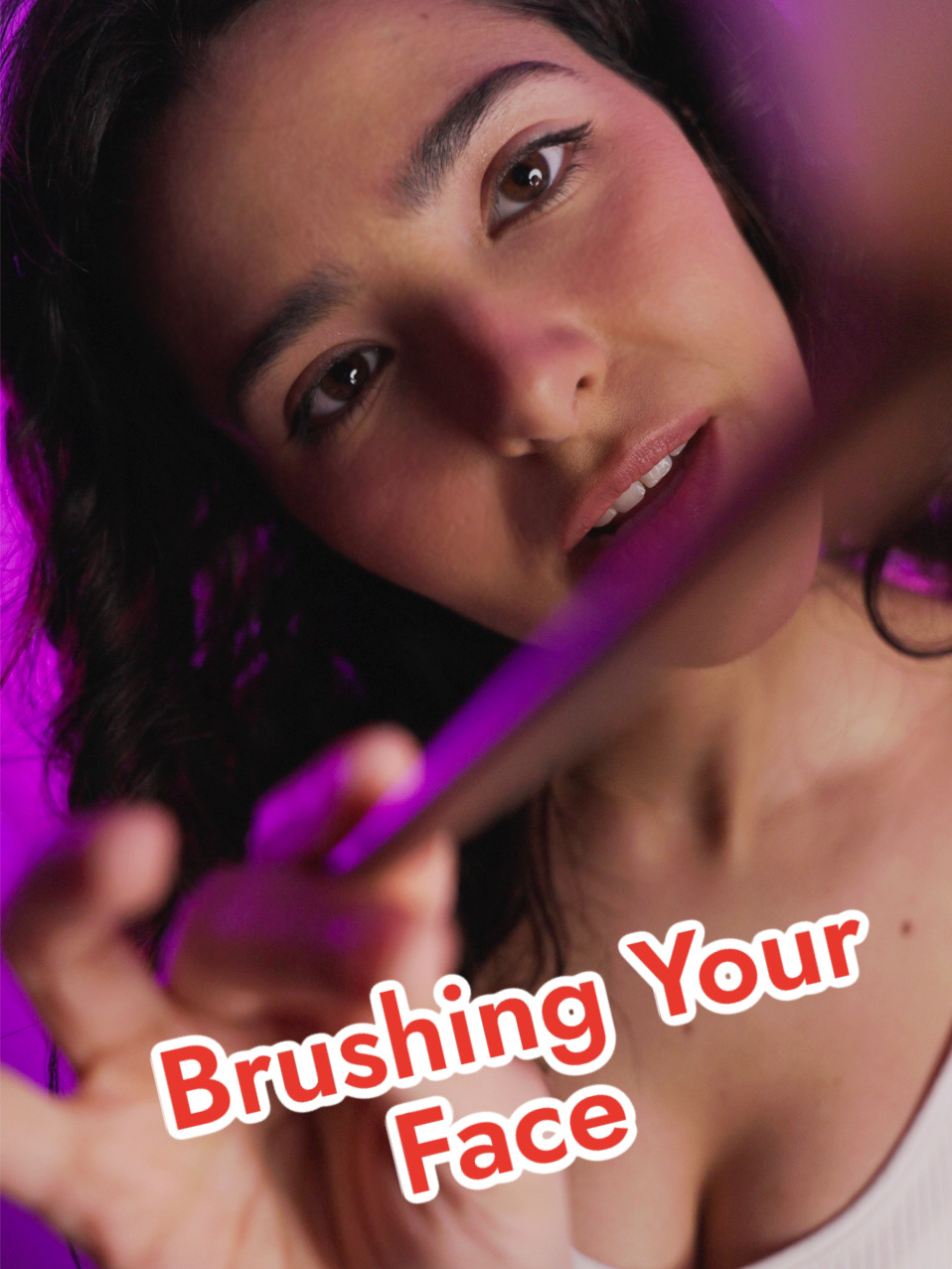 Brushing Your Face for Relaxation #asmrglow #asmr #fyp #foryoupage #personalattention