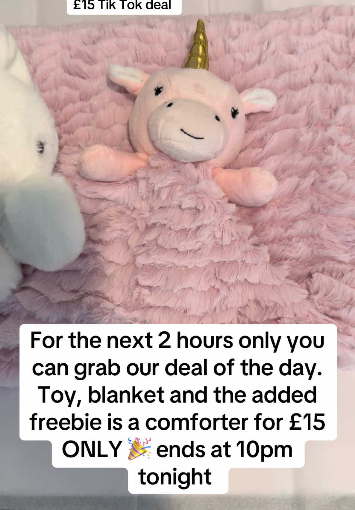 For the next 2 hours only you can grab our deal of the day. Toy, blanket and the added freebie is a comforter for £15 ONLY 🎉 ends at 10pm tonight. Choose blue, pink, beige or white just add to your order notes. Order via the link in our bio or via Hettierosedesigns online ❤️ #fyp #babybox #15mysterybox #dealoftheday #babybundles #blankets #comforterset #babyboygift #babygirlgift 