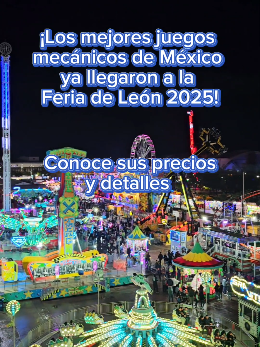 ¡Descubre los juegos mecánicos de la Feria de León 2025! Desde los juegos más pequeños hasta los más extremos los podrás disfrutar a precios super accesibles de la mano de Atracciones Grupo Garcia. Titan, The King, las montañas rusas, la Rueda Alliance son algunas de las atracciones que no te puedes perder.  #feriadeleon #feriadeleon2025 #juegosmecanicos #ferias #montañasrusas #adrenalina #leongto #dondeirleon 