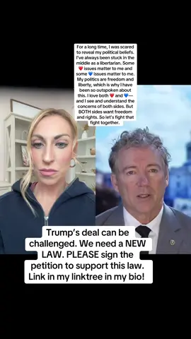 #duet with @Rand Paul This was never about data security and you know it. We have to stand up to our Congress who engaged in massive overreach AGAINST the will of the American people. I know it’s a politically divided nation…but until the fight is bottom vs. top we will never make progress. #keeptiktok #tiktokban #fyp #foryoupage 