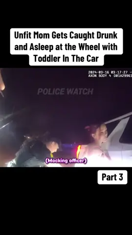 Unfit Mom Gets Caught Drunk and Asleep at the Wheel with Toddler In The Car #cops #police #copsoftiktok 