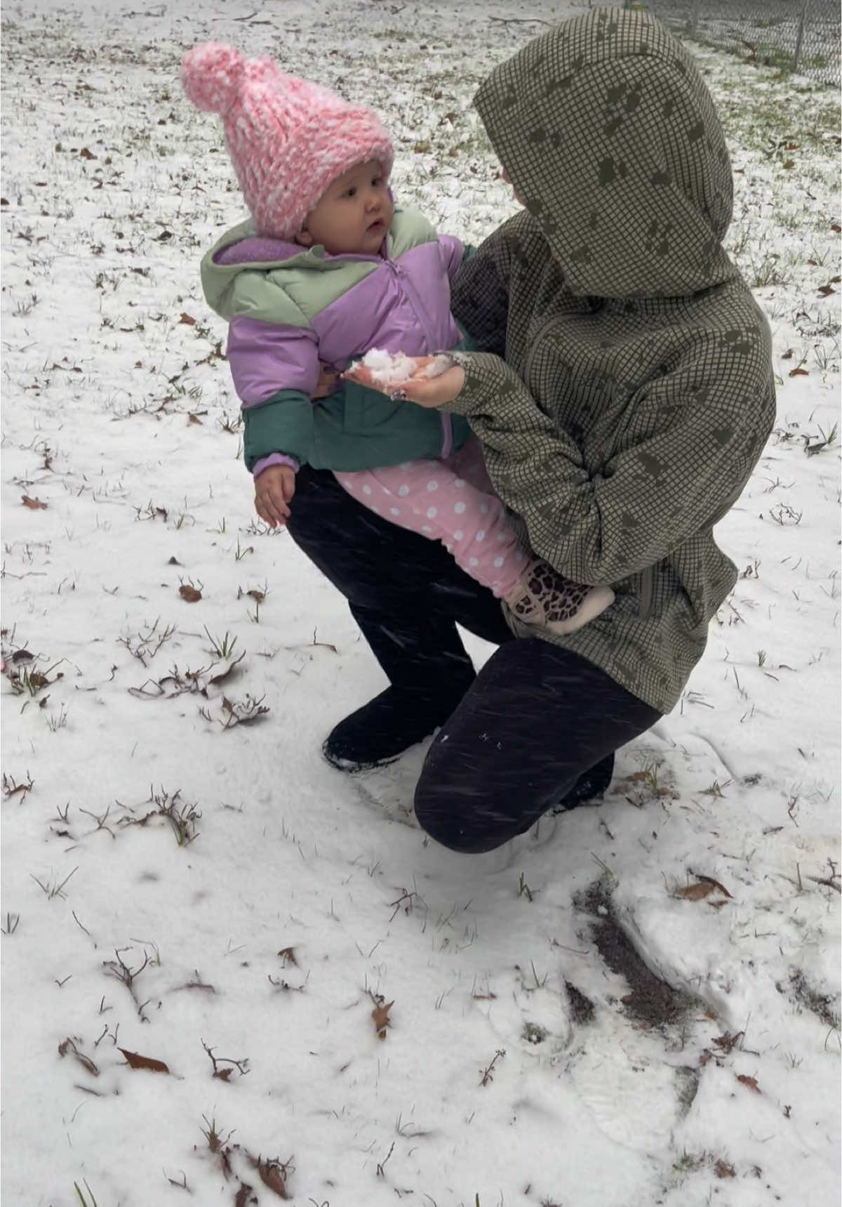 Sweet girl got to experience snow for the first time, in Florida ❄️☃️💜